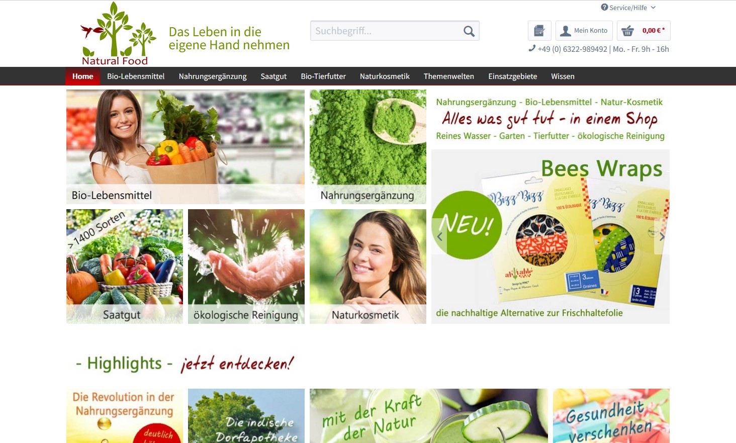 Website Vorschau von Natural Food Shop