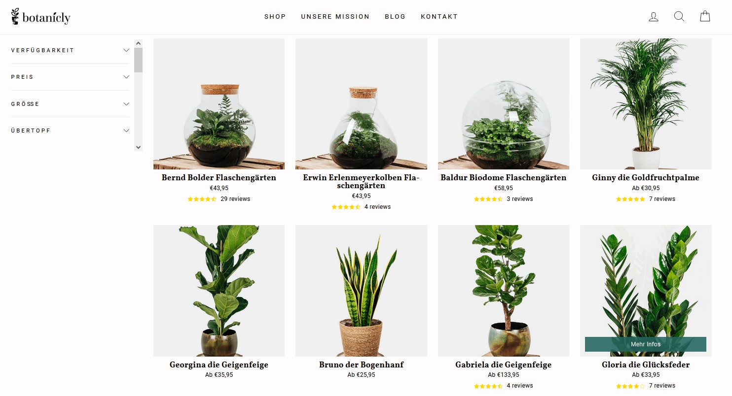 Website Vorschau von Botanicly