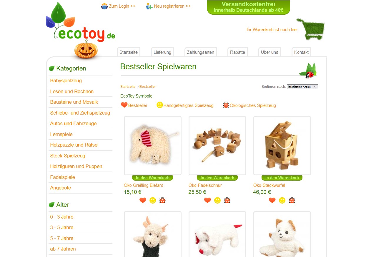 Website Vorschau von EcoToy.de