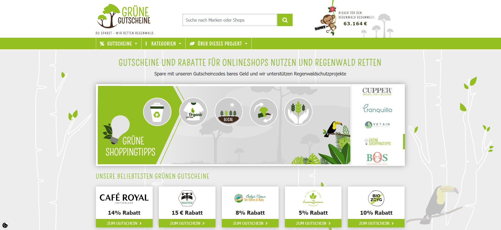 Website Vorschau von Grüne-Gutscheine.de