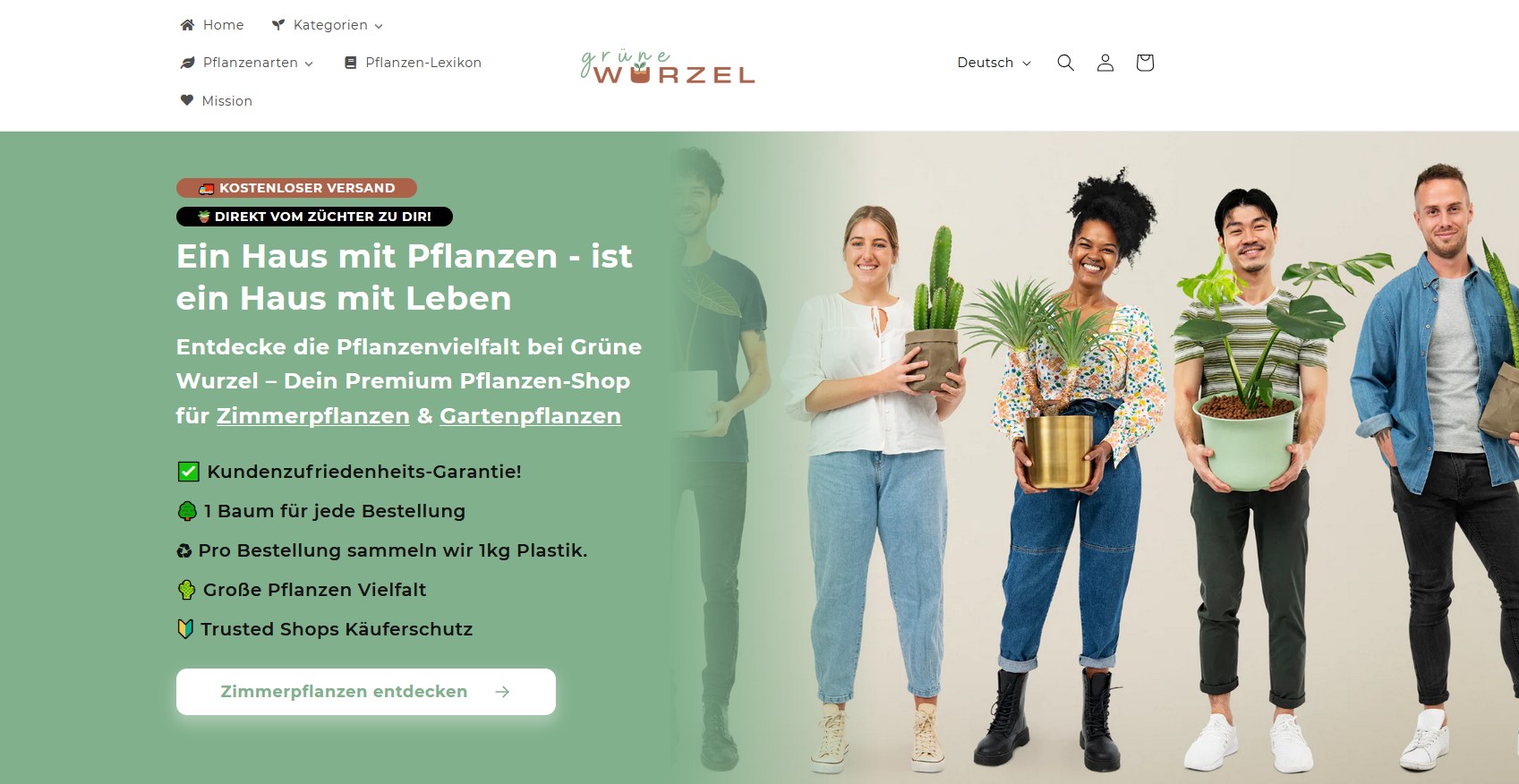 Website Vorschau von Grüne-Wurzel