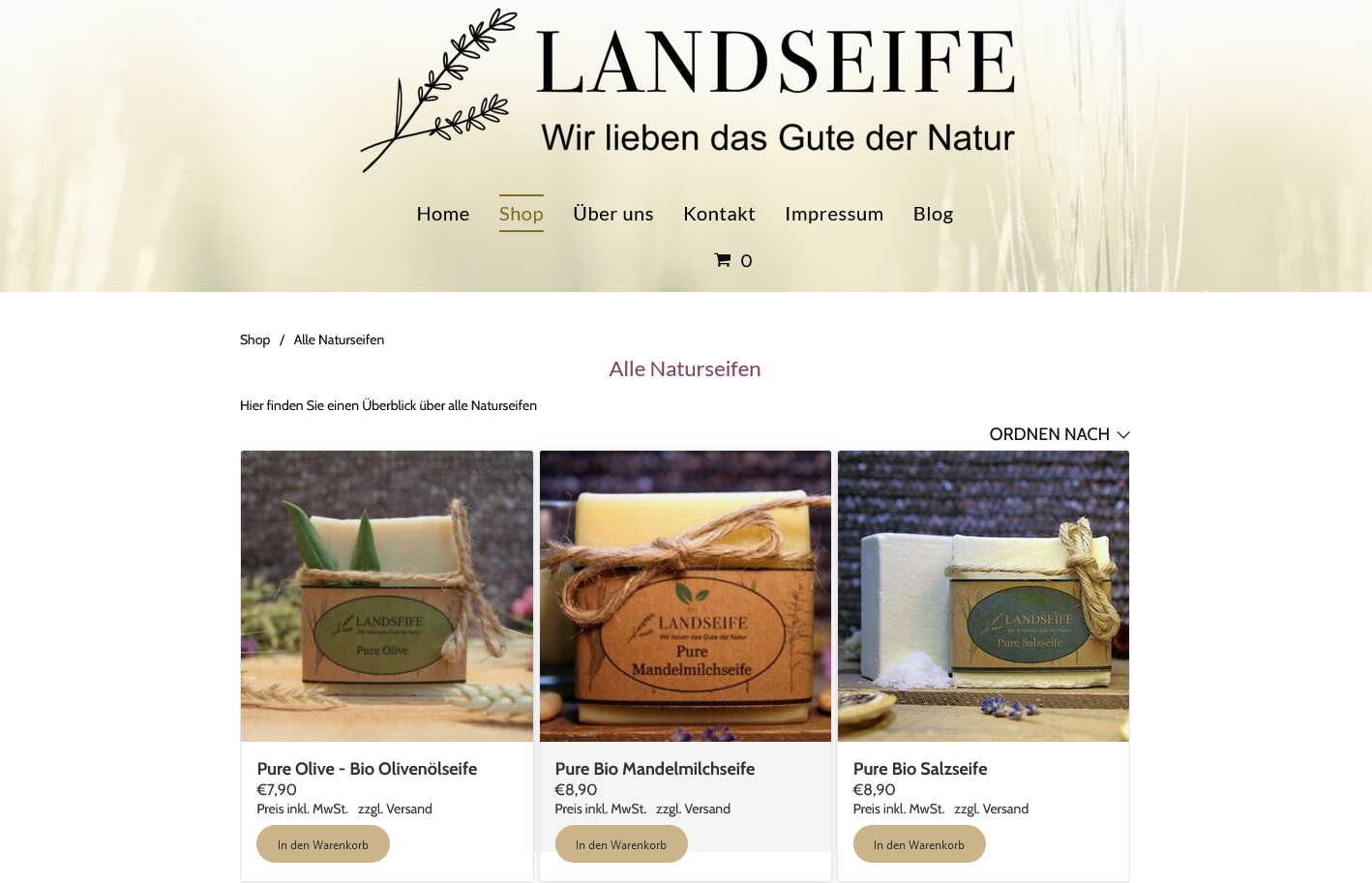 Website Vorschau von Landseife