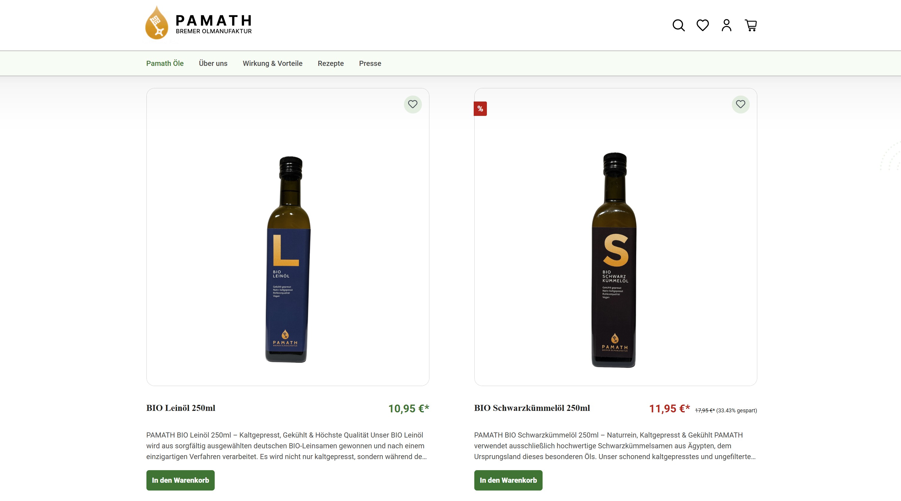 Website Vorschau von PAMATH