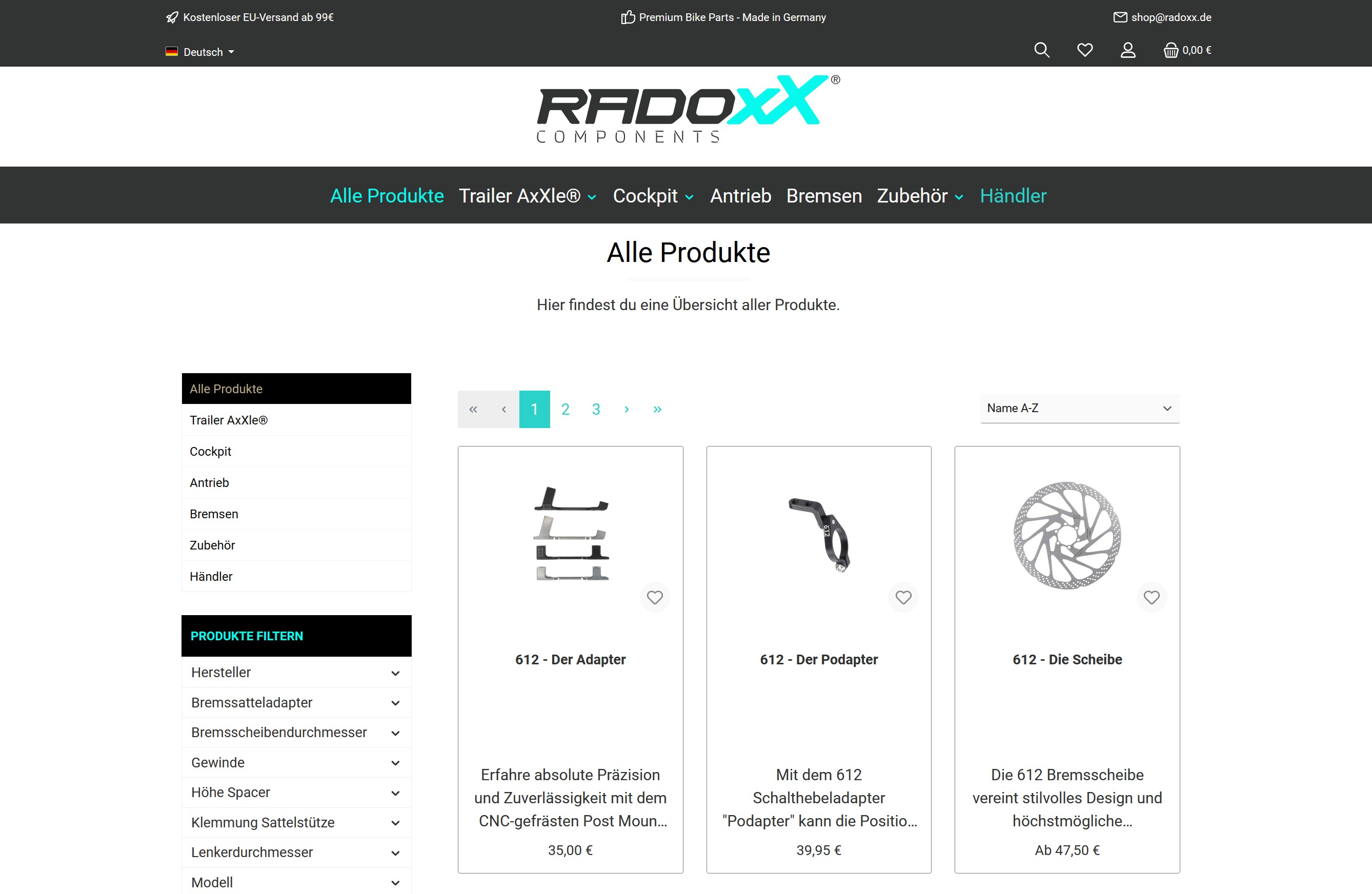 Website Vorschau von Radoxx