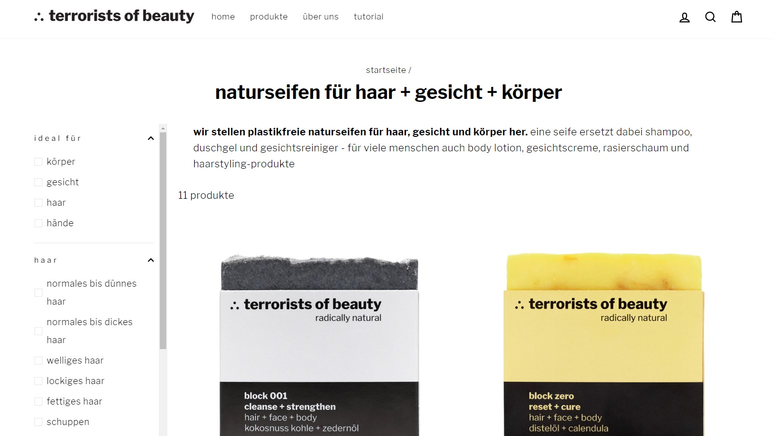 Website Vorschau von terrorists of beauty